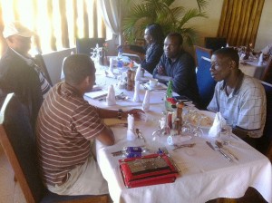 R to l: Dr Ben. Calvin Echodu, Hellen Grace Akwii from Pilgrim. Dr. Seyoum Dejene, Dr. Kassahun Belay from USAID.